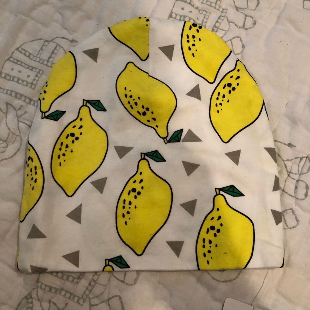 Lemon pattern toddler beanie